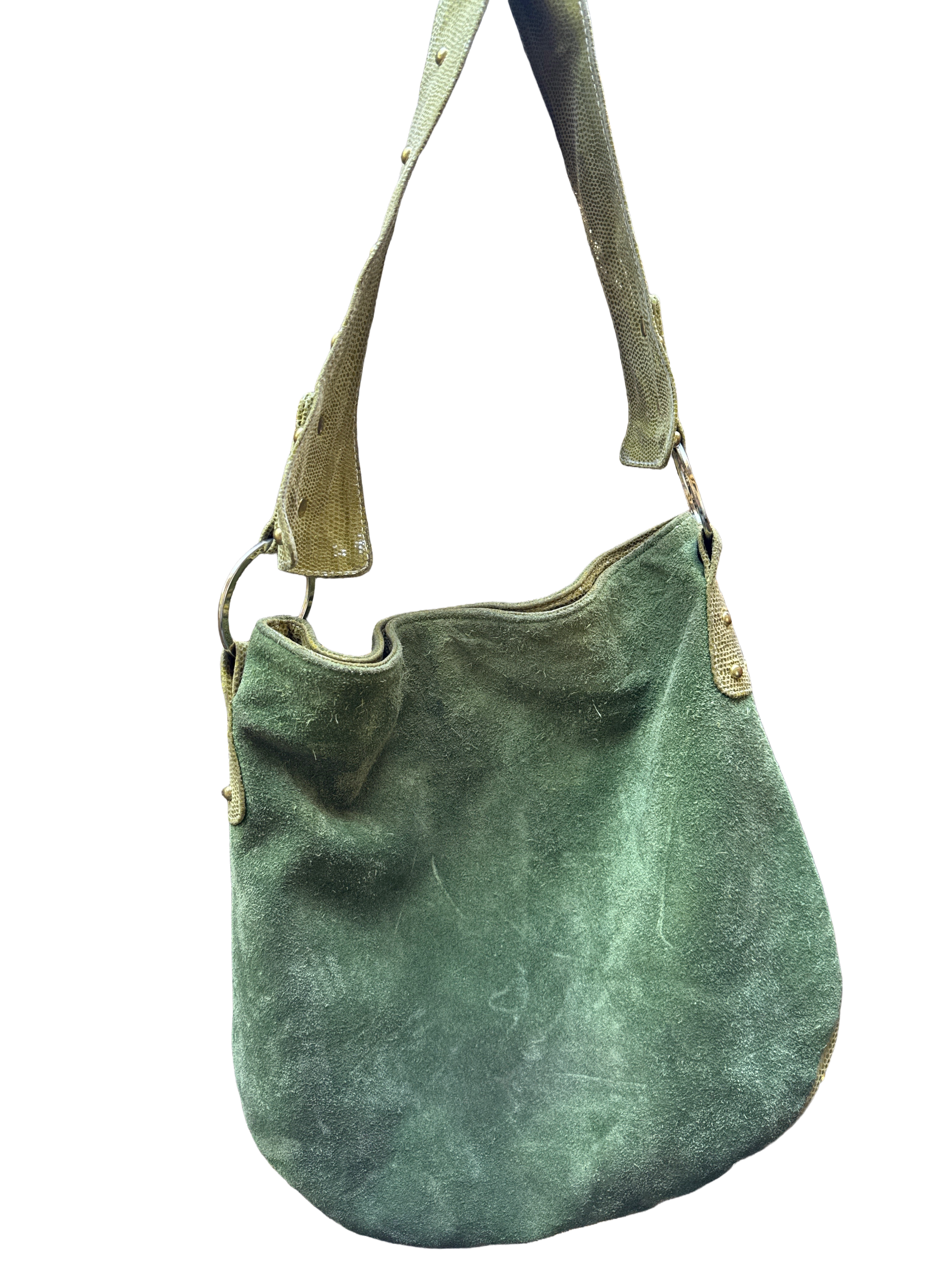 Kiki Pearl Y2K suede shoulder bag