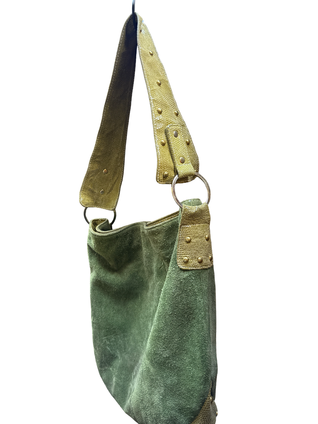 Kiki Pearl Y2K suede shoulder bag